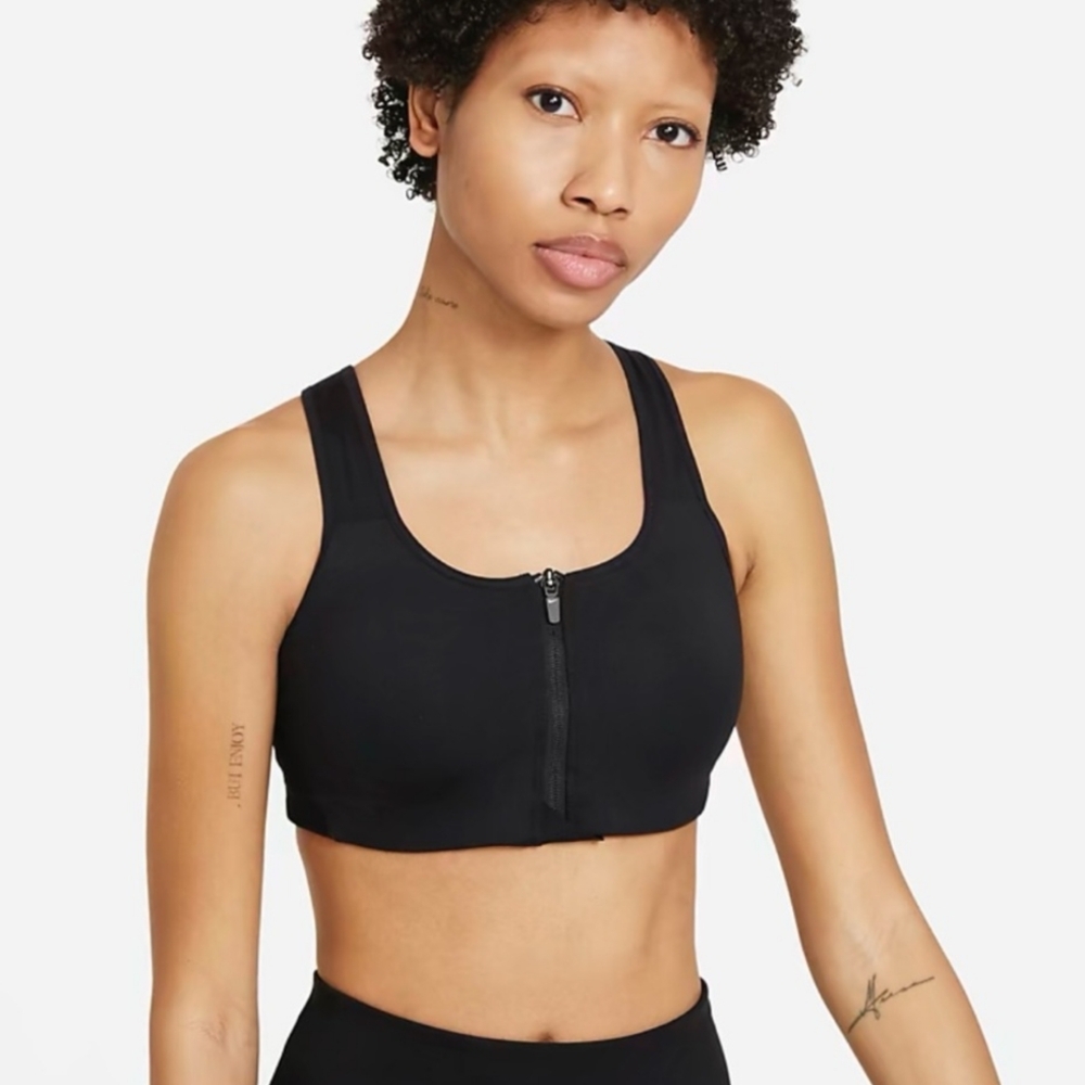 Black Zip-Front Sports Bra